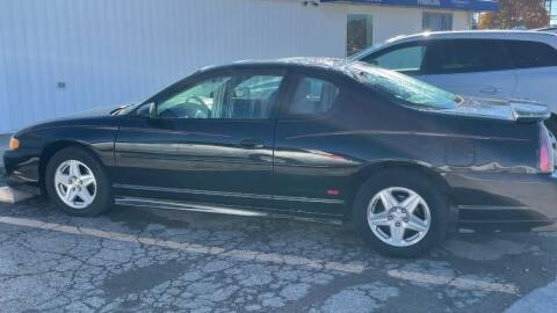 2004 BLACK /BLACK/RED Chevrolet Monte Carlo Supercharged SS (2G1WZ121049) with an 3.8L V6 OHV 12V SUPERCHARGER engine, 4-Speed Automatic Overdrive transmission, located at 2710A Westlane Rd., Indianapolis, IN, 46268, (317) 291-2000, 39.885670, -86.208160 - Photo#3